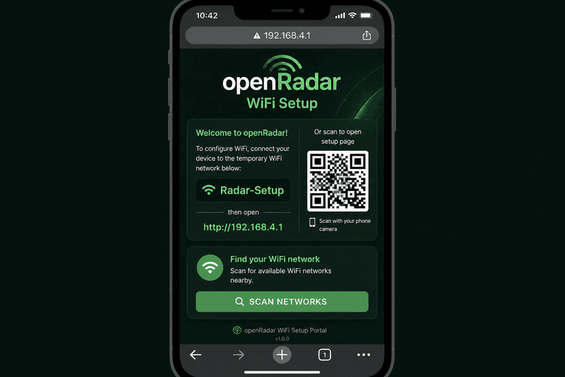 Portal Radar-Setup en el celular